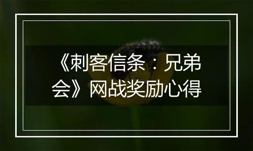 《刺客信条：兄弟会》网战奖励心得