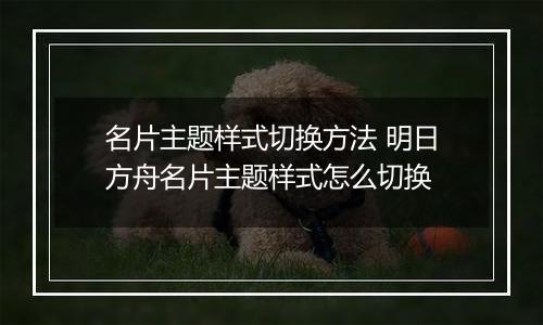 名片主题样式切换方法 明日方舟名片主题样式怎么切换