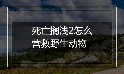 死亡搁浅2怎么营救野生动物