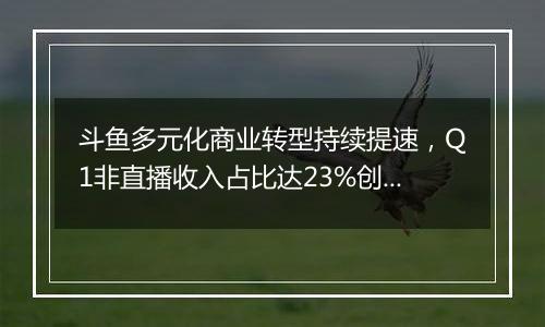 斗鱼多元化商业转型持续提速，Q1非直播收入占比达23%创新高