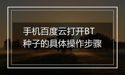 手机百度云打开BT种子的具体操作步骤