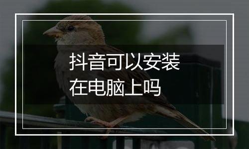抖音可以安装在电脑上吗