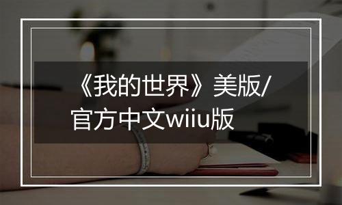 《我的世界》美版/官方中文wiiu版