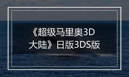 《超级马里奥3D 大陆》日版3DS版
