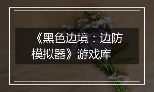 《黑色边境：边防模拟器》游戏库