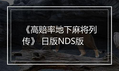 《高赔率地下麻将列传》 日版NDS版