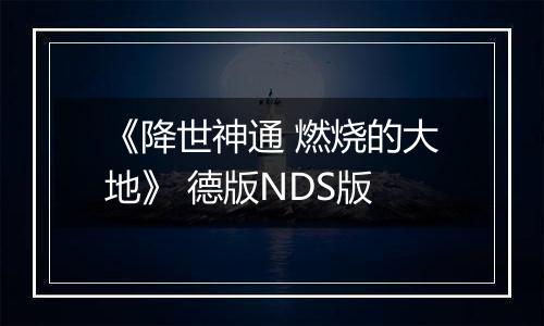 《降世神通 燃烧的大地》 德版NDS版