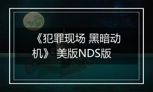 《犯罪现场 黑暗动机》 美版NDS版